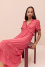 Lyra Silk Dress - Berry Crush