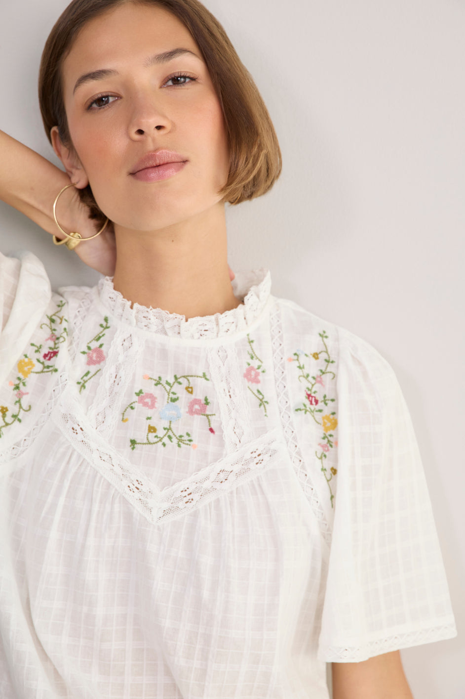 Sylvie Top - Ivory Embroidery