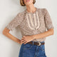 Alexa Silk Blend Blouse - Leopard