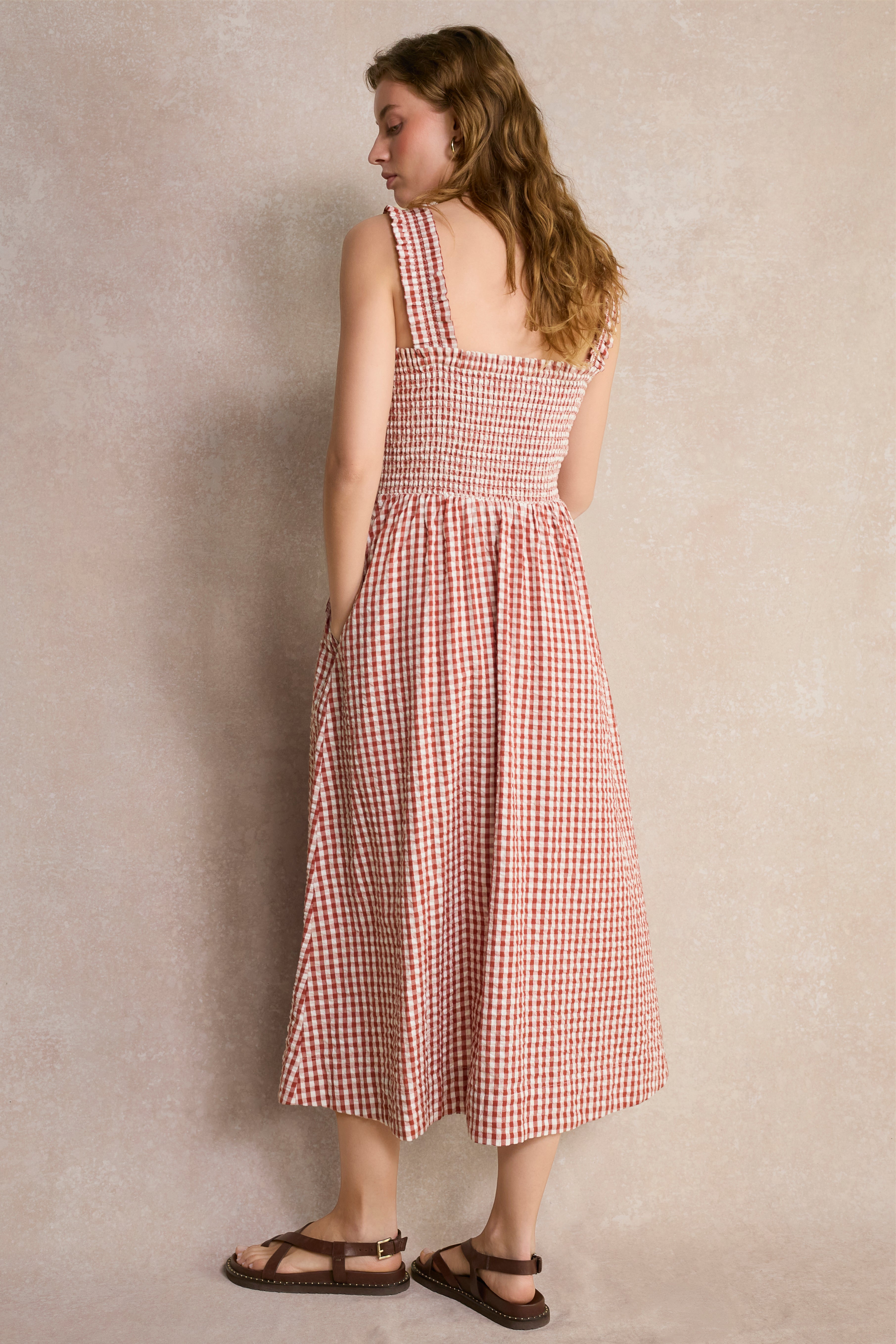 Bliss Dress - Cinnamon Red/Ivory Gingham