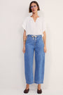 Camille Tie Horseshoe Jean - Light Wash