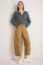 Charlie Curved Pocket Horseshoe Jean - Cumin Brown