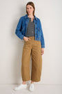 Charlie Curved Pocket Horseshoe Jean - Cumin Brown