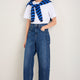 Charlie Curved Pocket Horseshoe Jean - Dark Mid Wash