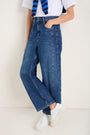 Charlie Curved Pocket Horseshoe Jean - Dark Mid Wash