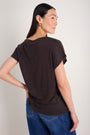 Chiara Linen V Neck Tee - Cocoa