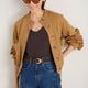 Chiara Linen V Neck Tee - Cocoa