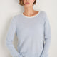 Chrissie Cashmere Jumper - Chambray Blue/Ivory Micro Stripe