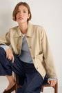 Chrissie Cashmere Jumper - Chambray Blue/Ivory Micro Stripe