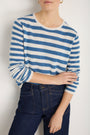 Chrissie Cashmere Jumper - Denim Blue/Ivory Stripe