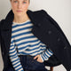 Chrissie Cashmere Jumper - Denim Blue/Ivory Stripe