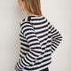 Chrissie Cashmere Jumper - Ecru/Midnight Stripe