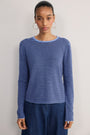 Chrissie Cashmere Jumper - Midnight/Chambray Blue Micro Stripe