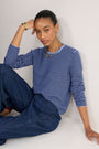 Chrissie Cashmere Jumper - Midnight/Chambray Blue Micro Stripe