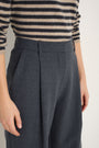 DB x WYSE Wool Blend Pleated Trouser - Charcoal Grey