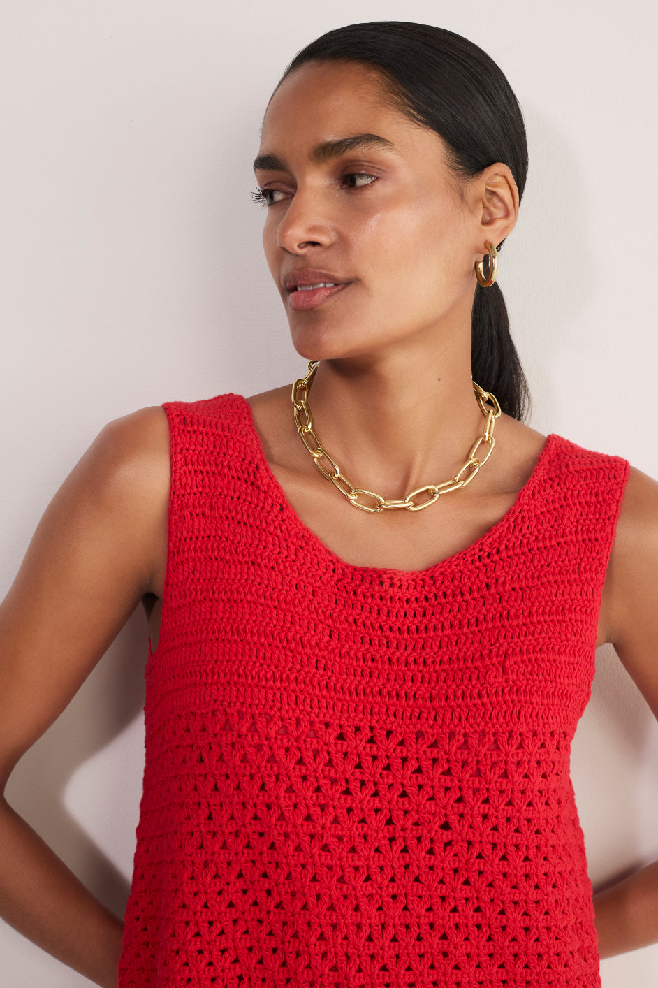 DB x WYSE Crochet Dress - Red