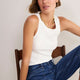 Elle Ribbed Vest - White