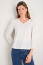 Elyna 3/4 Sleeve Tee - White