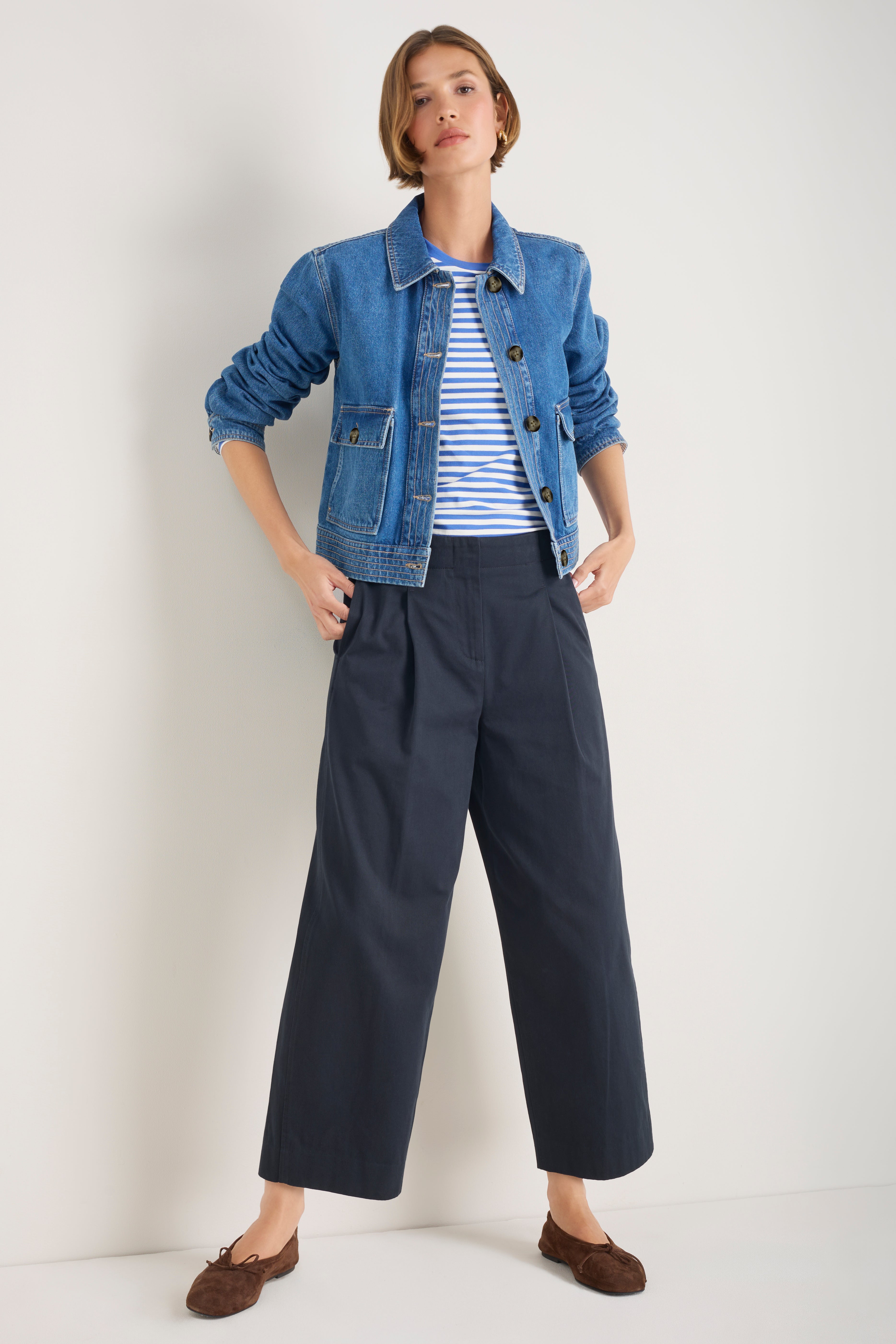 Etta Pleat Front Tapered Trouser - Deep Midnight