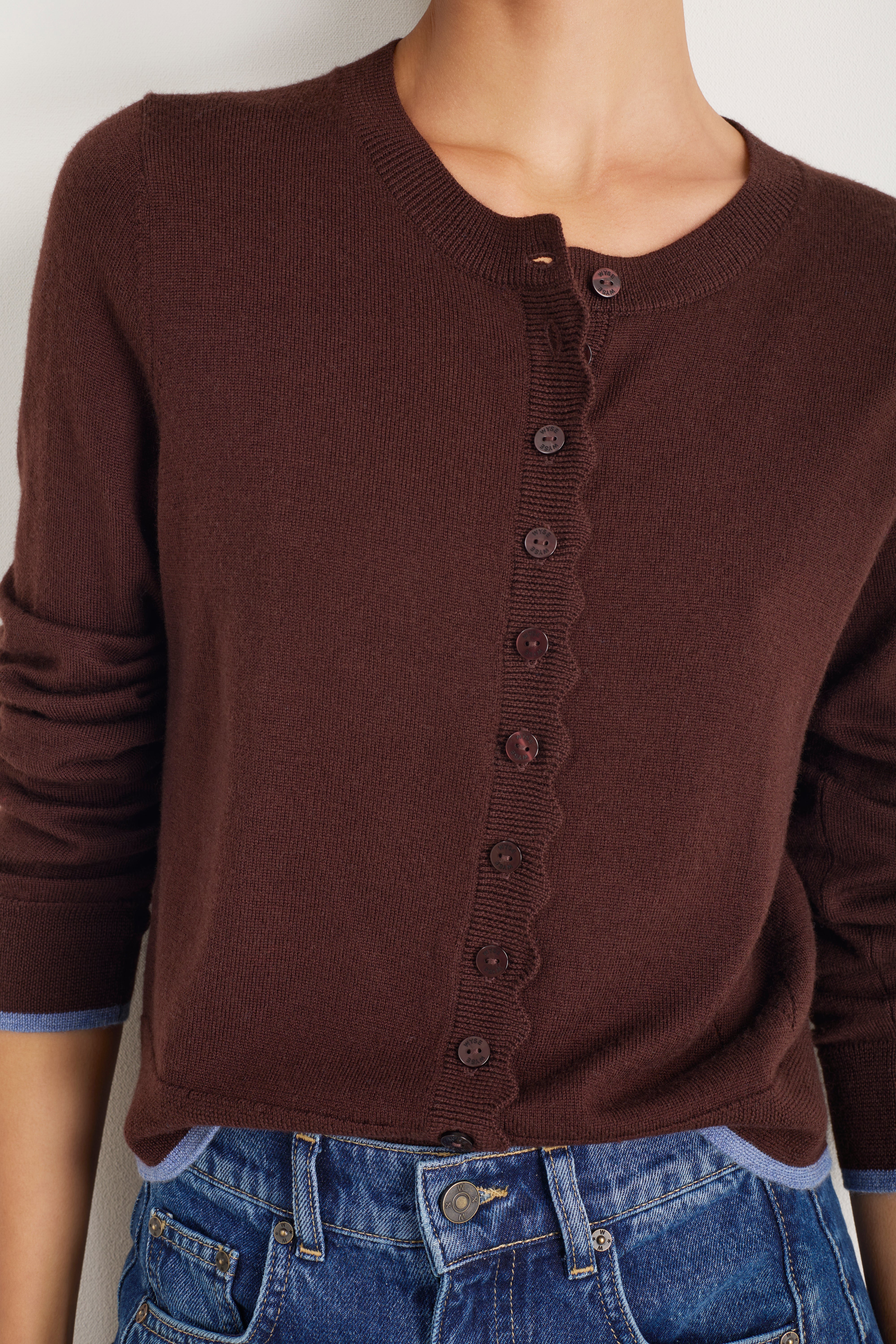 Fleurine Cropped Cardigan - Cocoa