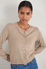 Fleurine Cropped Cardigan - Oat Melange