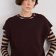 Fleur Merino Tank - Cocoa