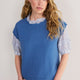 Fleurine Linen Cotton Tank - Coastal Blue