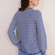 Fleurine Scallop Jumper - Midnight/Ivory Micro Stripe