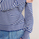 Fleurine Scallop Jumper - Midnight/Ivory Micro Stripe
