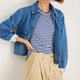 Fleurine Scallop Jumper - Midnight/Ivory Micro Stripe