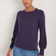 Fleurine Scallop Jumper - Denim Blue/Deep Fig Stripe