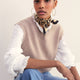 Fleurine Scallop Tank - Oat Marl