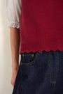 Fleurine Scallop Tank - Pomegranate Red