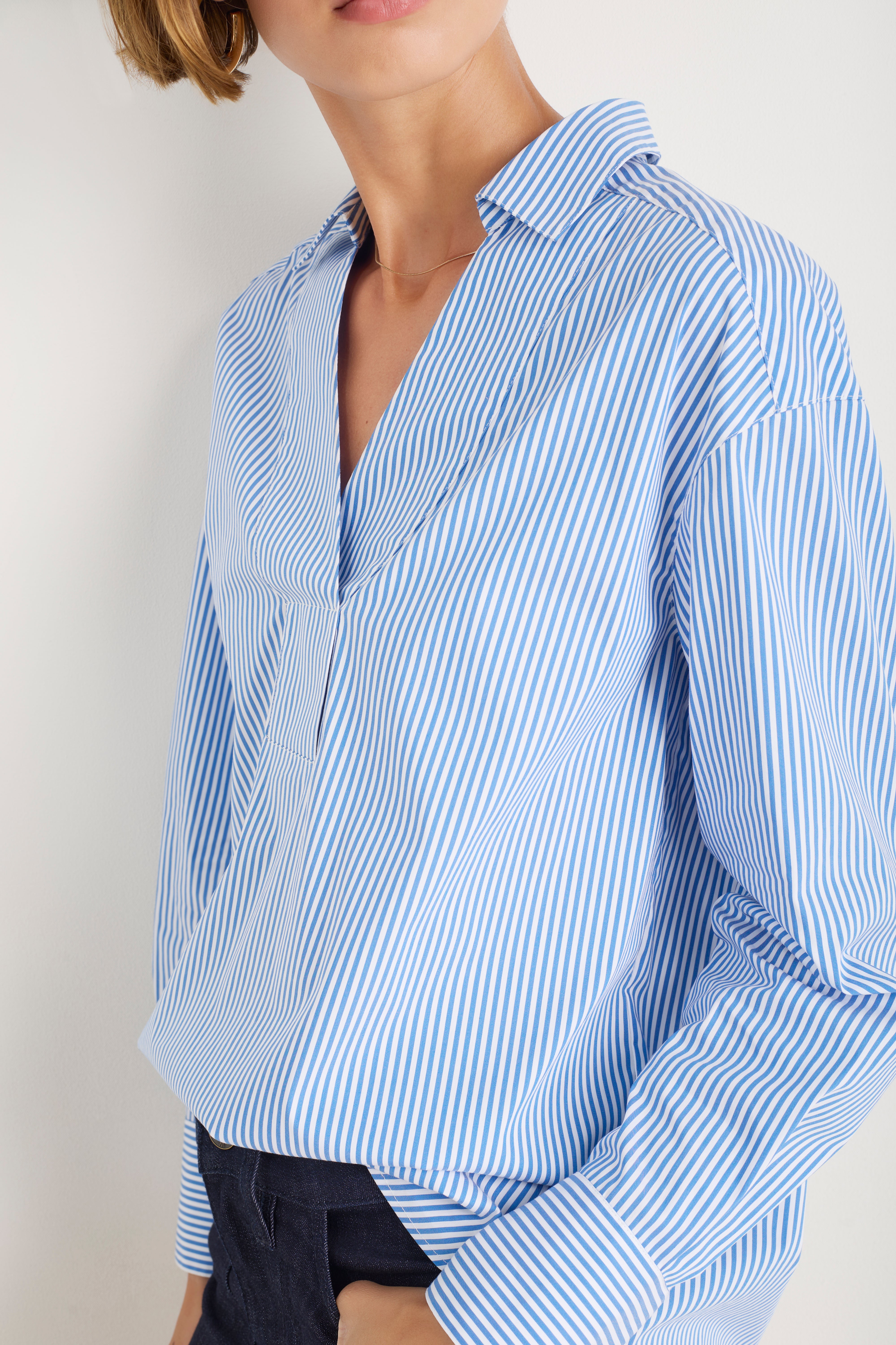 Macey Shirt - Blue/White Stripe
