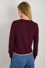 Fleurine Cropped Cardigan - Deep Fig