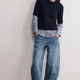 Ginny Seam Detail Barrel Jean - Mid Wash