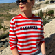 Cath x WYSE Brigitte Jumper - Blue/Red Stripe