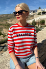 Cath x WYSE Brigitte Jumper - Blue/Red Stripe