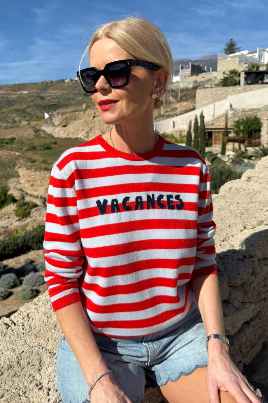 Cath x WYSE Brigitte Jumper - Blue/Red Stripe
