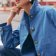 Mia Cropped Jacket - Coastal Blue