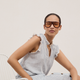 Marlow Top - Blue/Ivory Stripe
