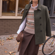 Philippa Pea Coat - Dark Olive