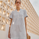Otti Short Dress - Blue/Ivory Stripe