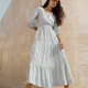Georgina Dress - Sage Green/Ivory Stripe