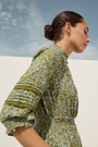 Alina Dress - Deep Olive Mono Floral