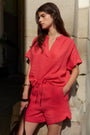 Thandie Linen Top - Watermelon