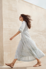 Georgina Dress - Sage Green/Ivory Stripe