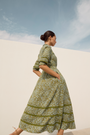 Alina Dress - Deep Olive Mono Floral
