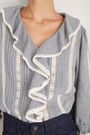 Sierra Blouse - Midnight/Ivory Check