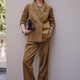 DB X Wyse Pleat Cord Trouser - Dark Chartreuse